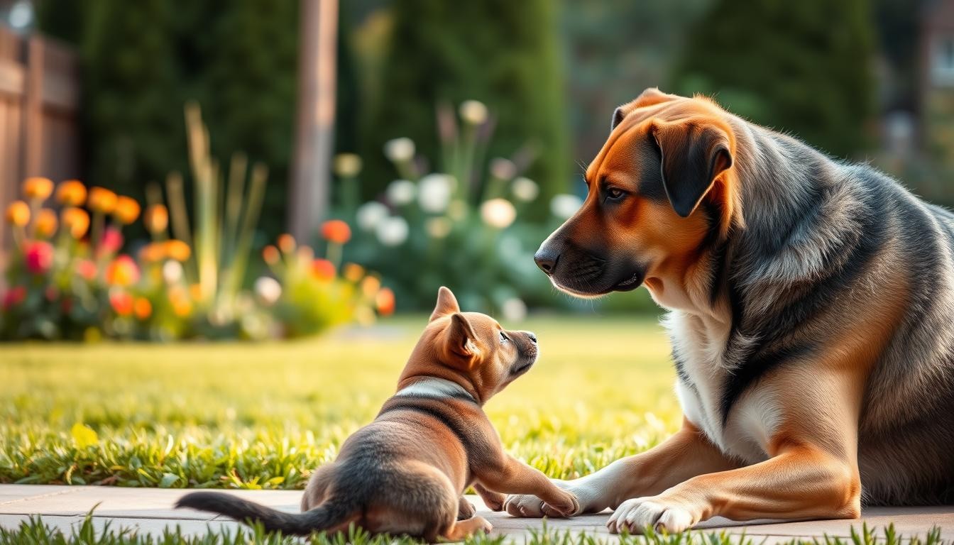 introduce a puppy to a dominant dog